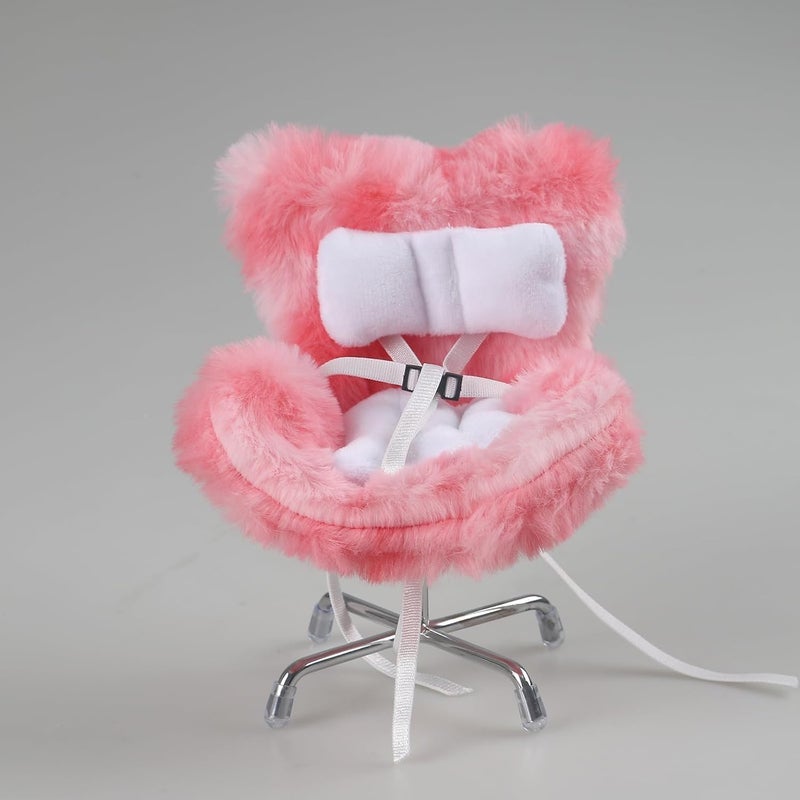 Walant Doll Car Seat Compatible with Labubu, Chair for 10-17cm Dolls - Adjustable Safety Strap, Air Vent Clip & Desktop Stand, Soft Cushion, Cute Car Ornament Gift for Collectors & Fans (Red Ombre) - Image 4